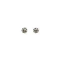 Iced-Out Ball Black & White Stud Earrings (14K)