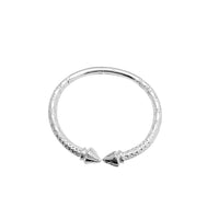 Textured Spike Adjustable Bangle Bracelet (Silver)