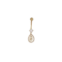 Oval Dangling Navel Piercing Ring (14K)