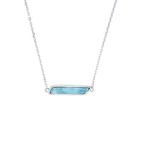 Larimar Bar Necklace (Silver)