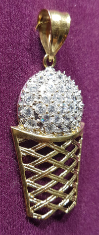 Iced-Out Ball & Hoop Pendant 10K - Lucky Diamond 恆福珠寶金行 New York City 169 Canal Street 10013 Jewelry store Playboi Charlie Chinatown @luckydiamondny 2124311180