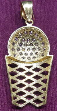 Iced-Out Ball & Hoop Pendant 10K - Lucky Diamond 恆福珠寶金行 New York City 169 Canal Street 10013 Jewelry store Playboi Charlie Chinatown @luckydiamondny 2124311180