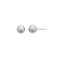 White Gold Plain Ball Earrings (14K)