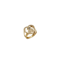 Iced-Out Heart Shape Bear Ring (14K)