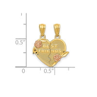 Break Apart "Best Friends" Heart Pendant (14K)