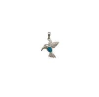 Blue Opal Hummingbird Pendant (Silver)