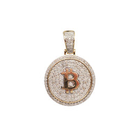 Iced-out Diamond Bitcoin Pendant (14K)