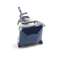 Princess-Cut Onyx Solitaire Stud Earrings (Silver)