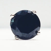 Round-Cut Black Cubic Zirconia Stud (Silver)