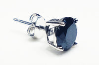 Round-Cut Black Cubic Zirconia Stud (Silver)
