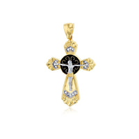 Two-Tone Gold Jesus Cross Pendant (14K)