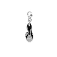 3-D Enameled Black High Heel Charm (Silver)