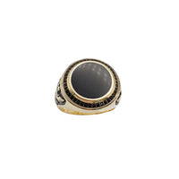 Black Onyx Albanian Eagle Men's Ring (14K)