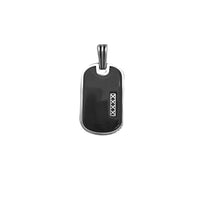 Black Onyx Dog Tag Pendant (Silver)
