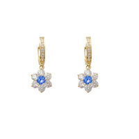 Flower Dangling Earrings (14K)