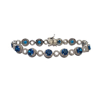 Light Blue Round Lady Bracelet (Silver)