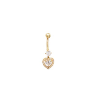 Heart Dangling Navel Ring (14K)