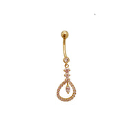 Oval Dangling Navel Ring (14K)