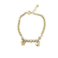 Tri-color Charm Bracelet (14K).