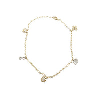 Lovely Charm Anklet Bracelet (14K).