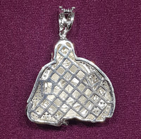 Iced-Out Buddha Pendant Silver
