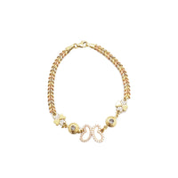 Butterfly Tricolor Fancy Bracelet (14K).