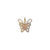 Tricolor Butterfly Stoneset Aura Pendant (14K)