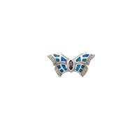 Blue Opal Butterfly Pendant (Silver)