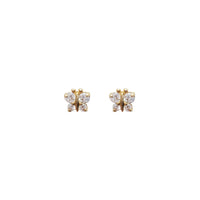 Mini Butterfly CZ Stud Earrings (14K).
