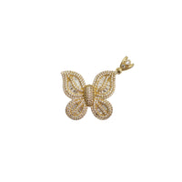 Cubic Zirconia Baguette & Round Butterfly Pendant (14K)