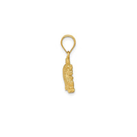 Satin-Finish Diamond-cuts Leo Zodiac Pendant (14K)