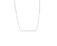 Circle & Baguette Bar Necklace (Silver)