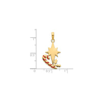 Enamel Candy Cane & North Star Pendant (14K)