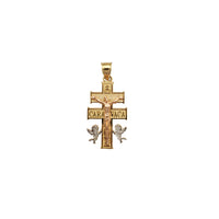 Tricolor Caravaca Crucifix Pendant (14K)