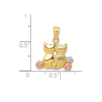 Tricolor Cats Pendant (14K)