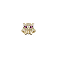 Icy Cat Visage Ring (14K)