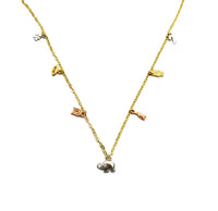 Tricolor Charm Necklace (14K)