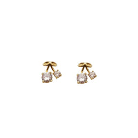 Cubic Zirconia Cherry Earrings (14K)