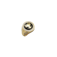 Round Cubic Zirconia Albanian Eagle Ring (14K)