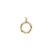 Greek Key Texture Twisted Hoop Pendant (14K)