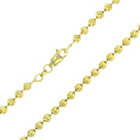 Crescent Cut Ball Necklace (14K)