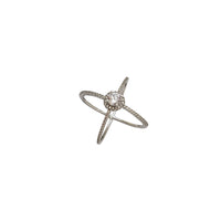 Zirconia Criss Cross Ring (Silver)