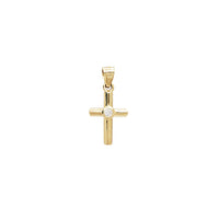 Zirconia Bezel Core Cross Pendant (14K)