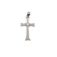 Stoneset Flared Cross Pendant (Silver)