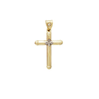 Puffy Pipe Cross Pendant (14K)