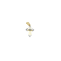 Two-Tone Dainty Cross Pendant (14K)