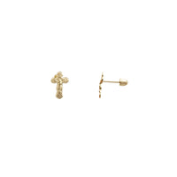 Cross Stud Earrings (14K)