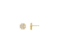 Cross Stud Earrings (14K)