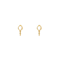 Kids' Cross Hanging Earrings (14K)