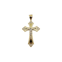Stoneset Bud Crucifix Pendant (10K)